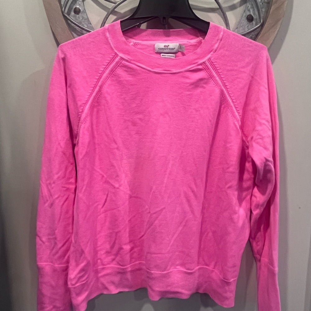Vineyard Vines Women's Pink Crewneck Sweater with cashmere